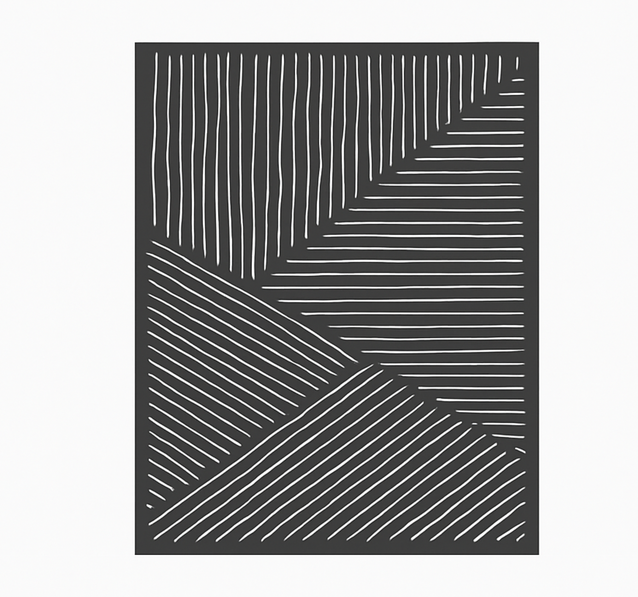 乙烯基厨房地毯 白色波浪线 - TenStickers