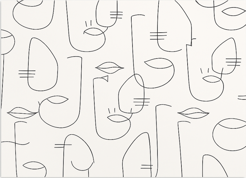 乙烯基厨房地毯抽象面部部件 - TenStickers