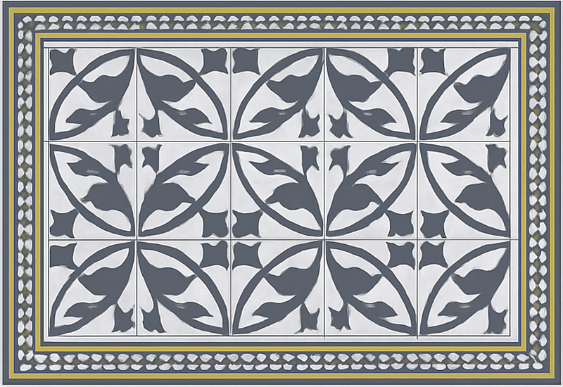 乙烯基地毯客厅蜡画风格地垫 - TenStickers