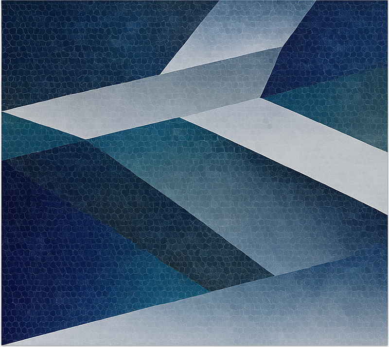 乙烯基地毯客厅蓝色碎片图案垫 - TenStickers