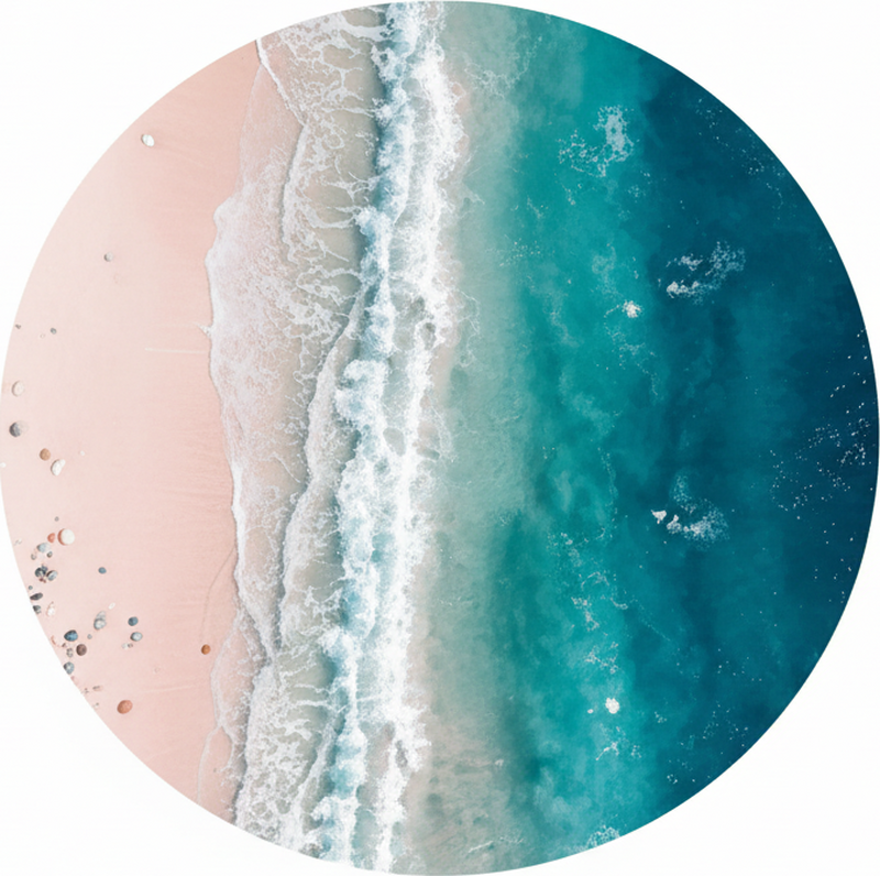 乙烯基地毯客厅沙滩循环款式 - TenStickers