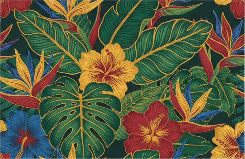 乙烯基地毯客厅异域植物风情 - TenStickers