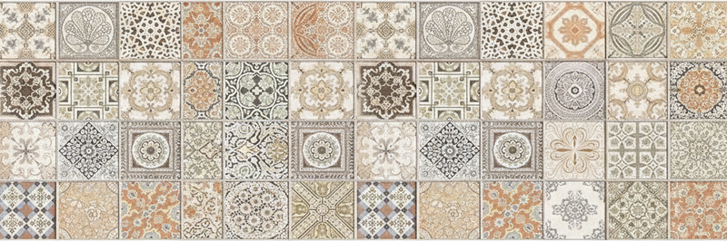 乙烯基厨房地毯复古温暖拼贴 - TenStickers