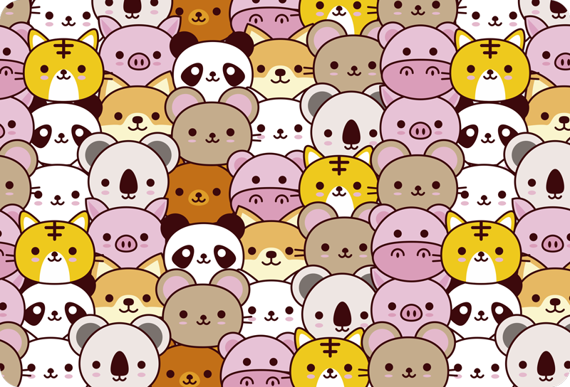 乙烯基地毯动物可爱宝宝 - TenStickers