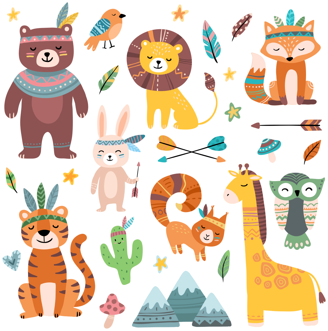 乙烯基地毯动物婴儿野生动物 - TenStickers