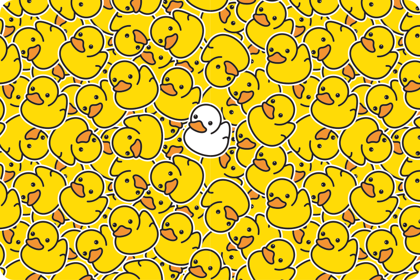 乙烯基地毯动物不同可爱的白鸭 - TenStickers