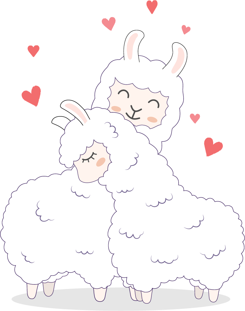 乙烯基地毯动物可爱的羊驼 - TenStickers