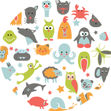 乙烯基地毯动物环绕动物 - TenStickers