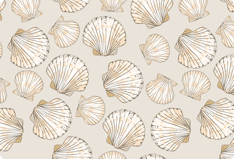 乙烯基地毯动物大大小小的海贝壳 - TenStickers