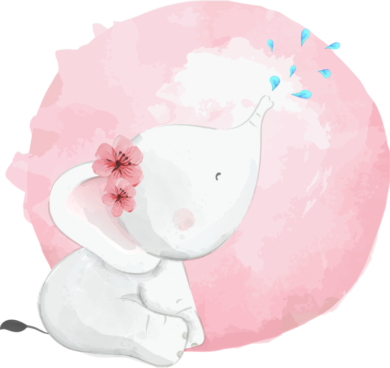 乙烯基地毯动物适合儿童的非洲野象女孩 - TenStickers