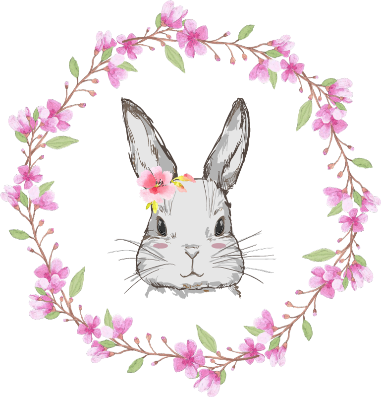 乙烯基地毯动物适合儿童的野生非洲兔女郎 - TenStickers