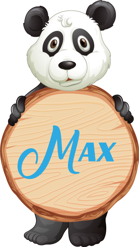 乙烯基地毯动物定制熊猫名字 - TenStickers