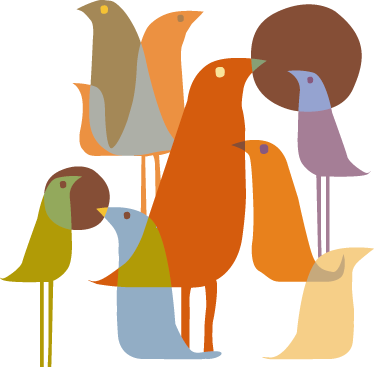 乙烯基地毯动物鸟类极简风格 - TenStickers