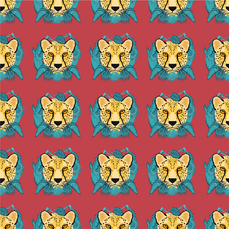 乙烯基地毯动物东方风格豹纹图案 - TenStickers