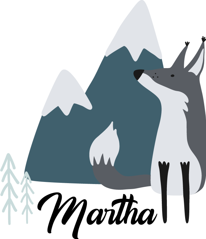 乙烯基地毯动物北欧雪狐定制款 - TenStickers