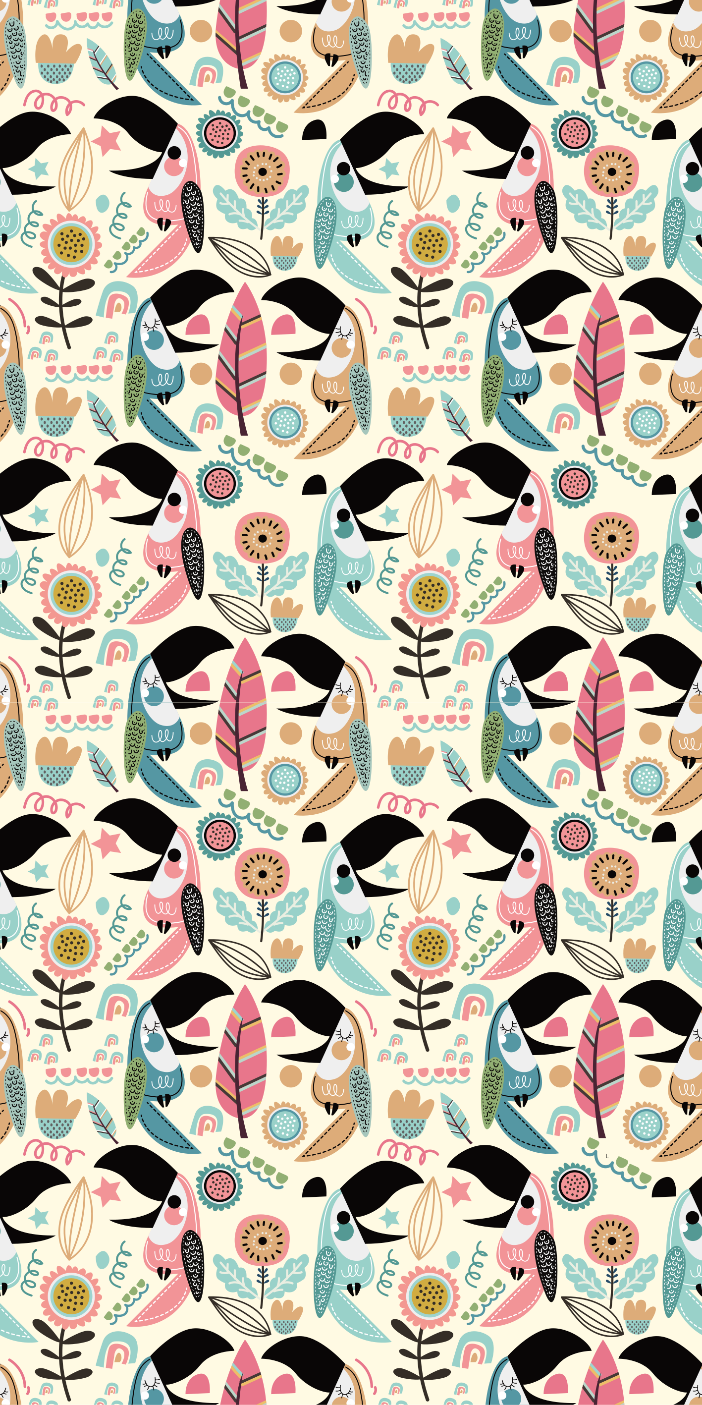 乙烯基地毯动物蓝色北欧柔和叶子 - TenStickers