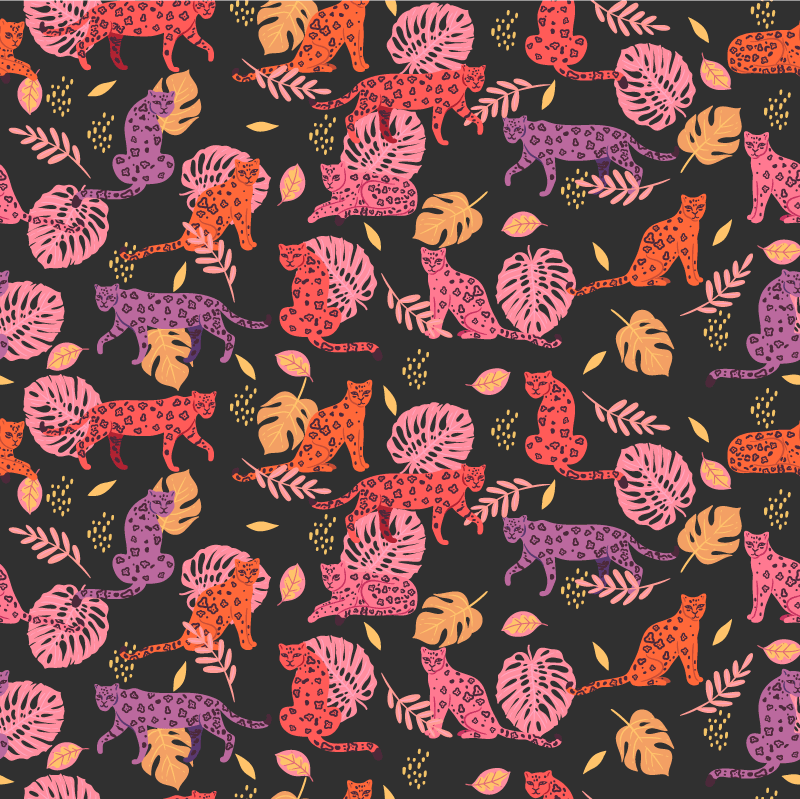 乙烯基地毯动物热带与豹纹风格 - TenStickers