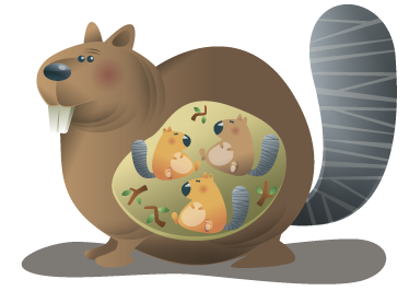 乙烯基地毯动物松鼠母亲 - TenStickers