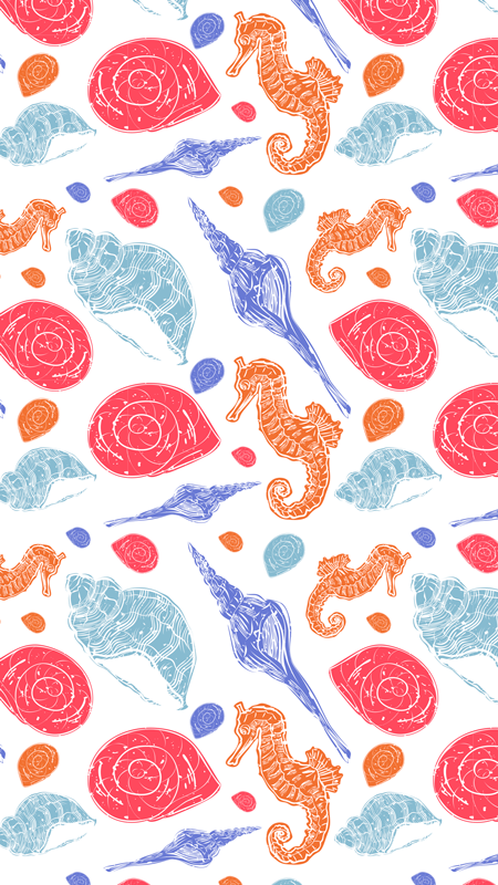 乙烯基地毯动物与海底瓷砖相结合 - TenStickers