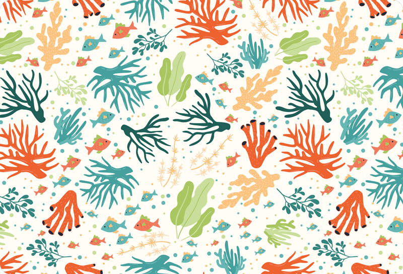 乙烯基地毯动物色彩斑斓的珊瑚 - TenStickers