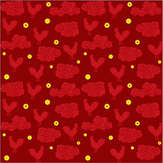 乙烯基地毯动物鸡纹中国风 - TenStickers