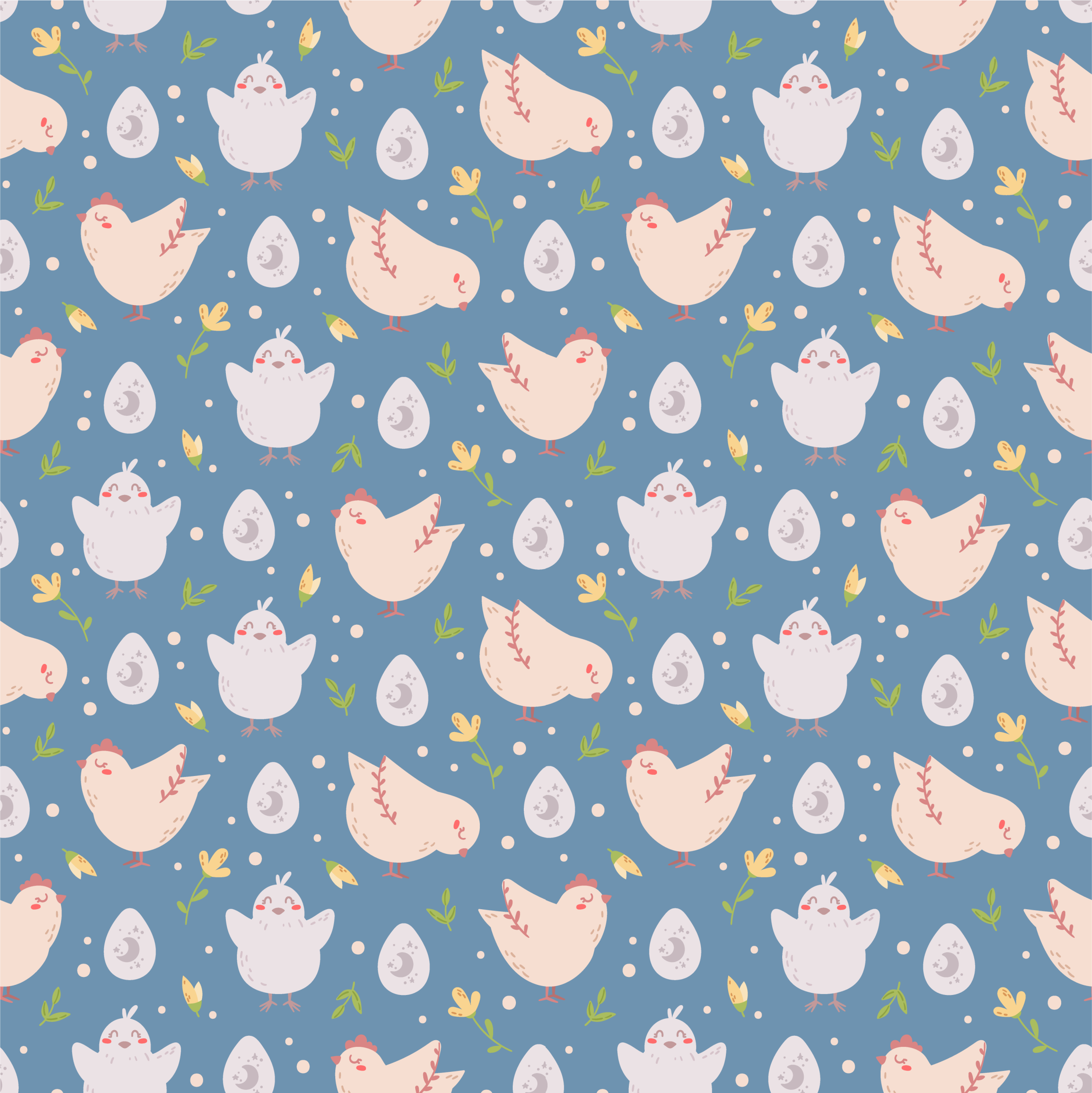 乙烯基地毯动物适合儿童的鸡角色 - TenStickers