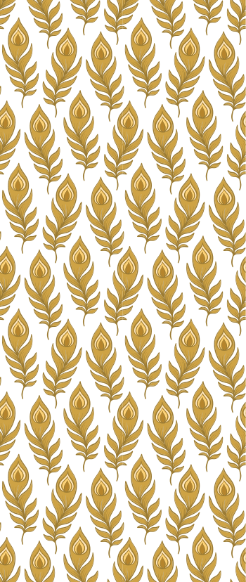 乙烯基地毯动物蓝色火鸡与金色花朵 - TenStickers