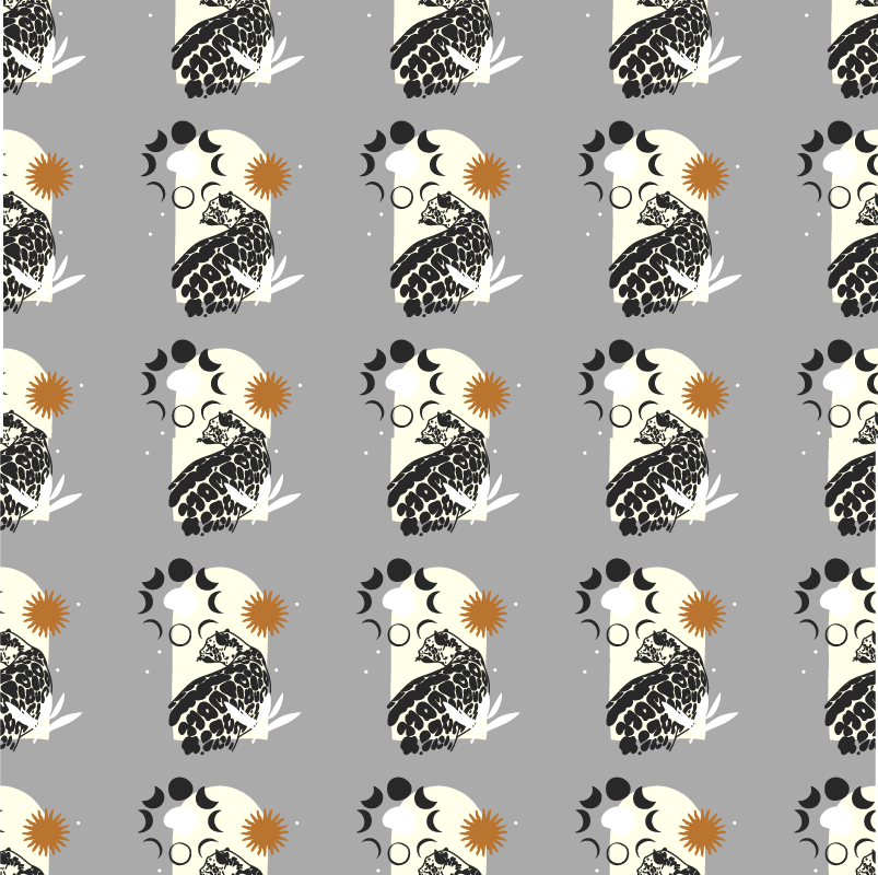 乙烯基地毯动物月下黑豹图案 - TenStickers