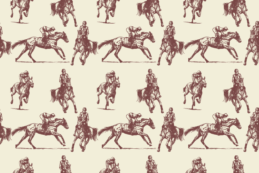 乙烯基地毯动物米色和棕色马图案 - TenStickers