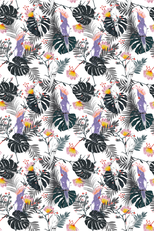 乙烯基地毯动物红紫色鹦鹉 - TenStickers