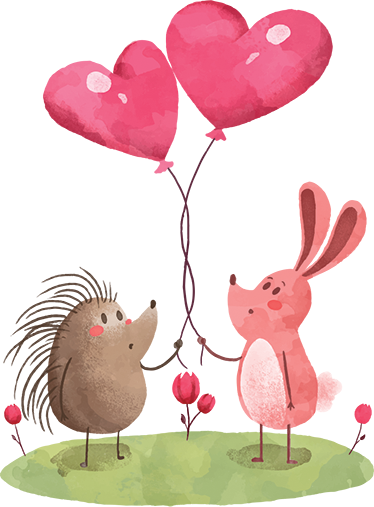 乙烯基地毯动物可爱的动物伙伴 - TenStickers