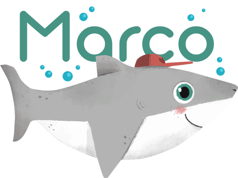 乙烯基地毯动物鲨鱼角色趣味设计 - TenStickers