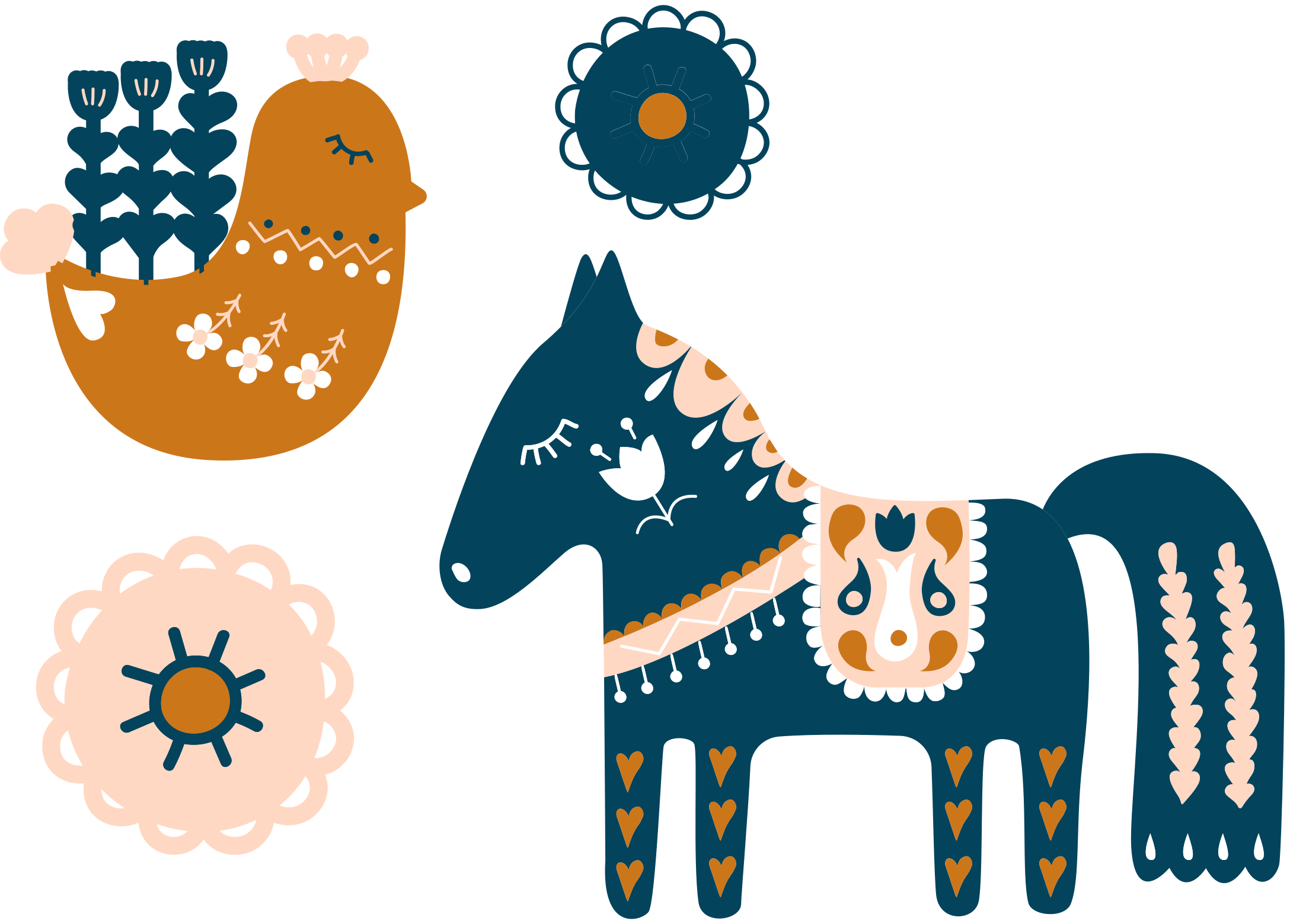 乙烯基地毯动物色彩缤纷的民俗动物 - TenStickers