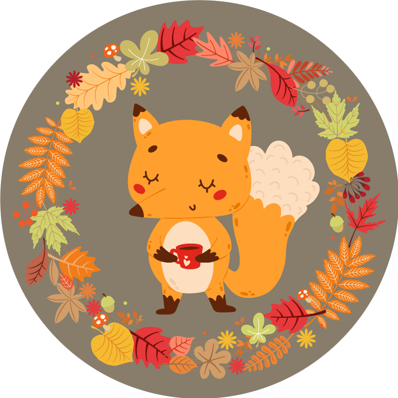 乙烯基地毯动物迷人狐狸雕塑 - TenStickers