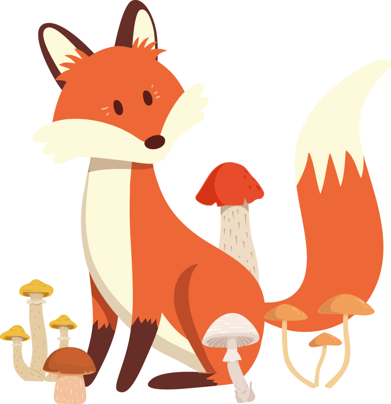 乙烯基地毯动物梦幻狐狸艺术作品 - TenStickers