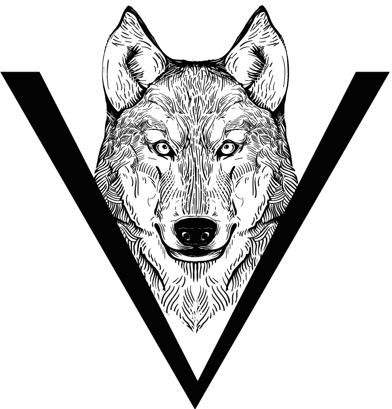 乙烯基地毯动物狼的插图 - TenStickers