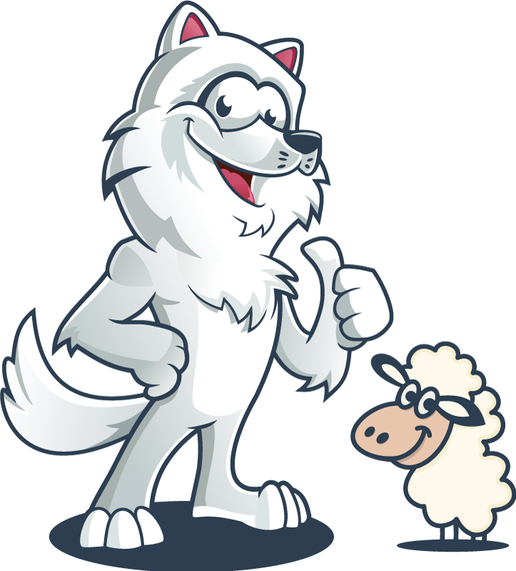 乙烯基地毯动物快乐狼角色 - TenStickers