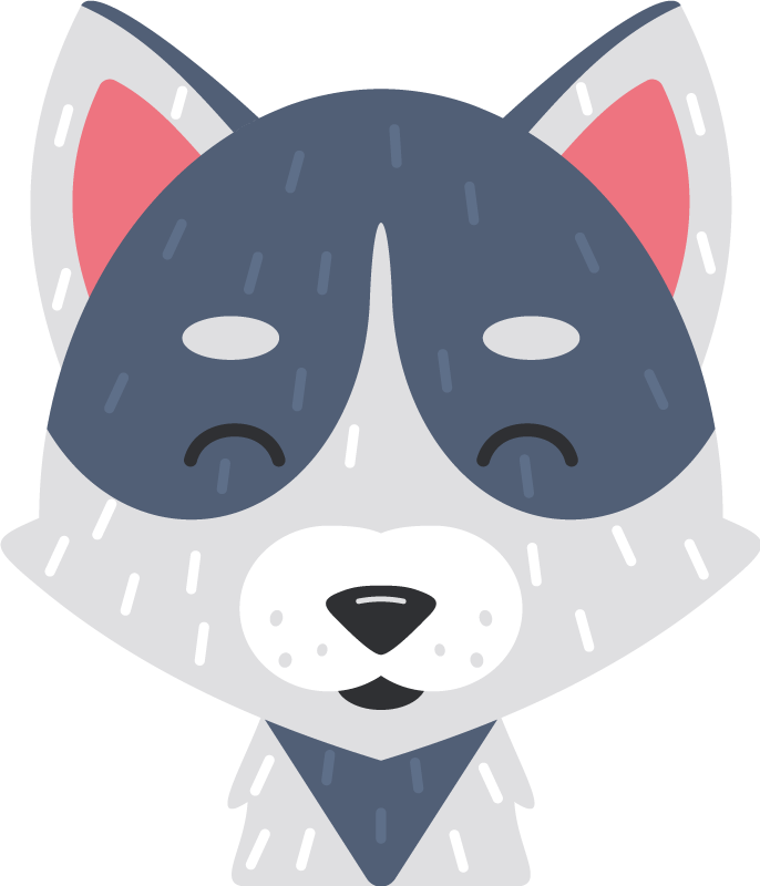 乙烯基地毯动物快乐动物面孔 - TenStickers