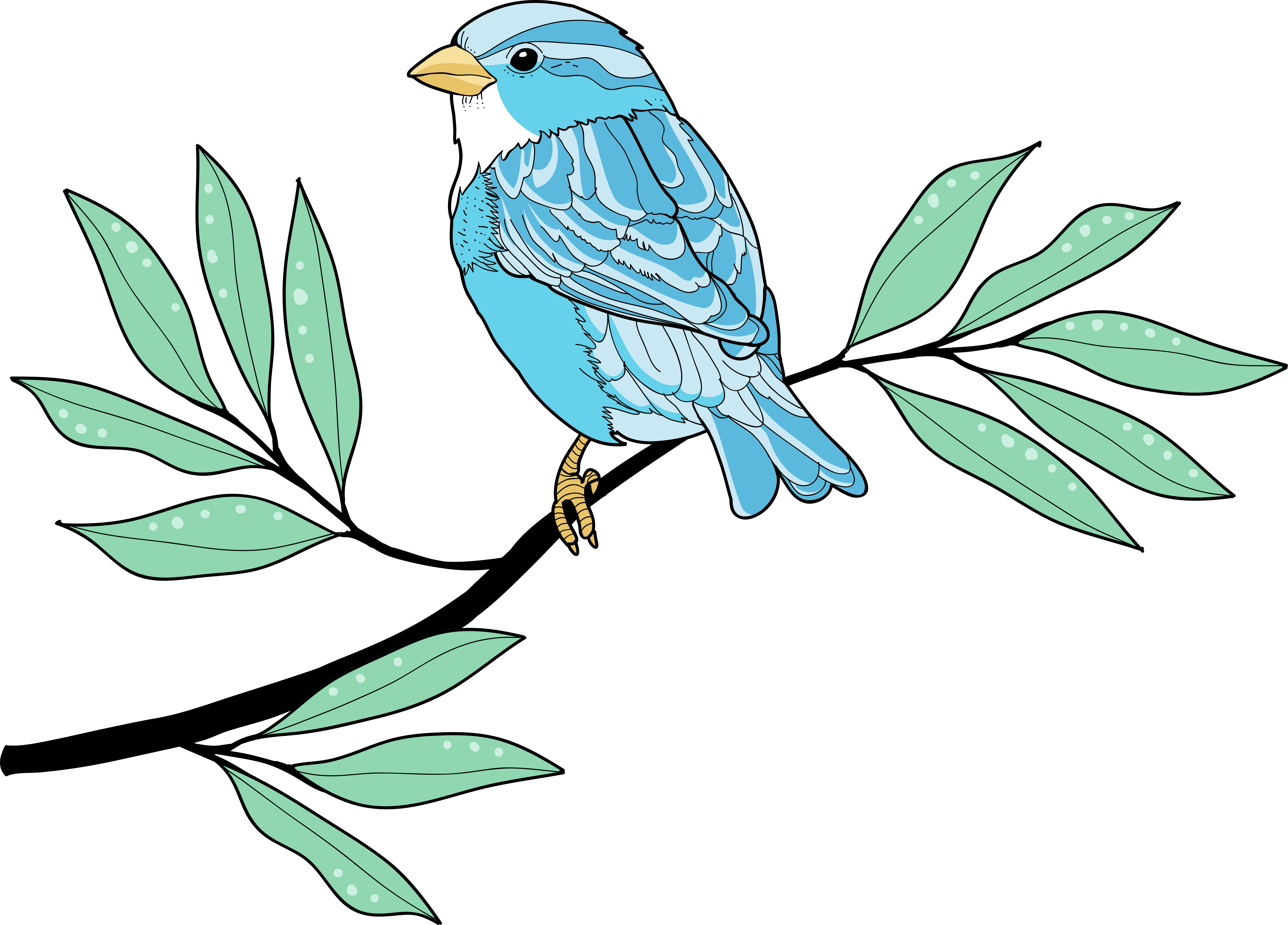 乙烯基地毯动物蓝色羽毛鸟类 - TenStickers