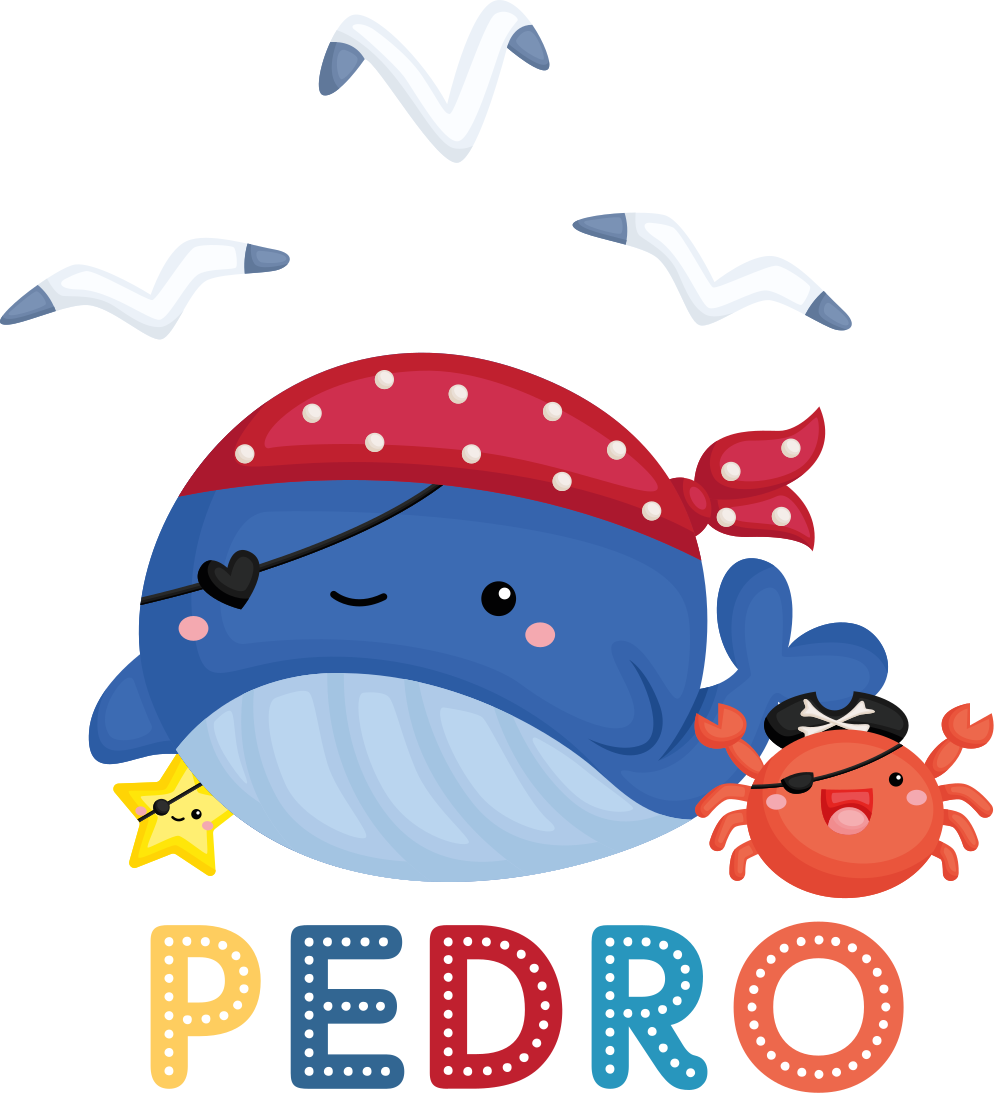 乙烯基地毯动物可爱海盗鲸 - TenStickers