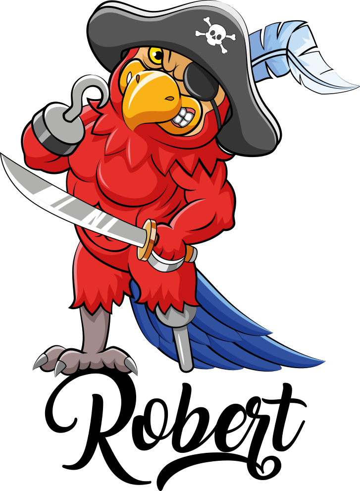 乙烯基地毯动物海盗鹦鹉雕像 - TenStickers