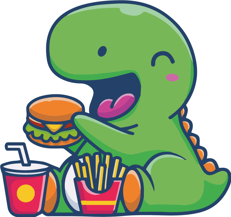 乙烯基地毯动物快乐绿色恐龙 - TenStickers