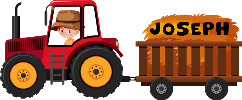 乙烯基地毯动物拖拉机与干草 - TenStickers