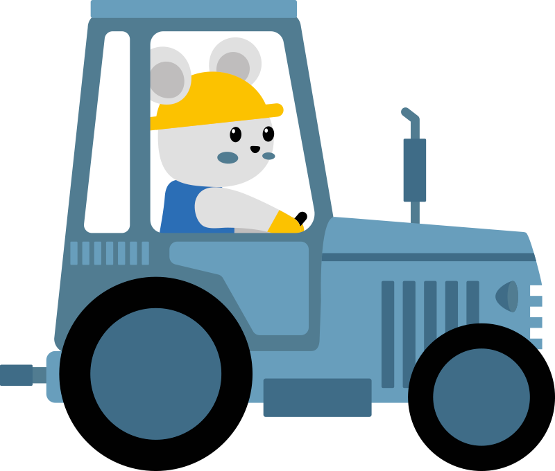 乙烯基地毯动物可爱熊农夫 - TenStickers