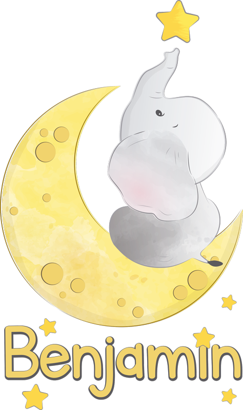 乙烯基地毯动物月亮与星星命名版 - TenStickers