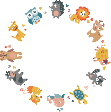 乙烯基地毯动物圈中的小动物 - TenStickers