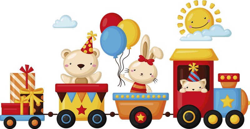 乙烯基地毯动物动物火车 - TenStickers