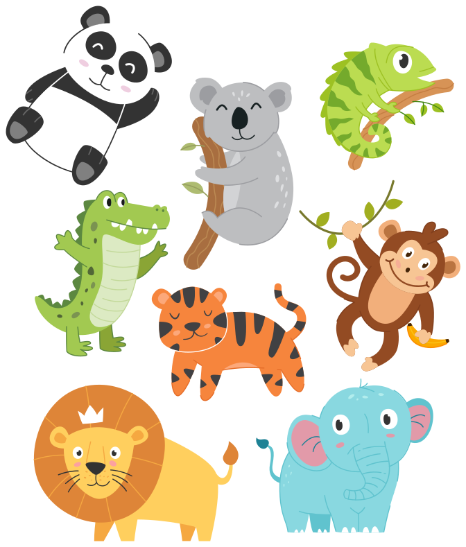 乙烯基地毯动物手绘秋季动物 - TenStickers