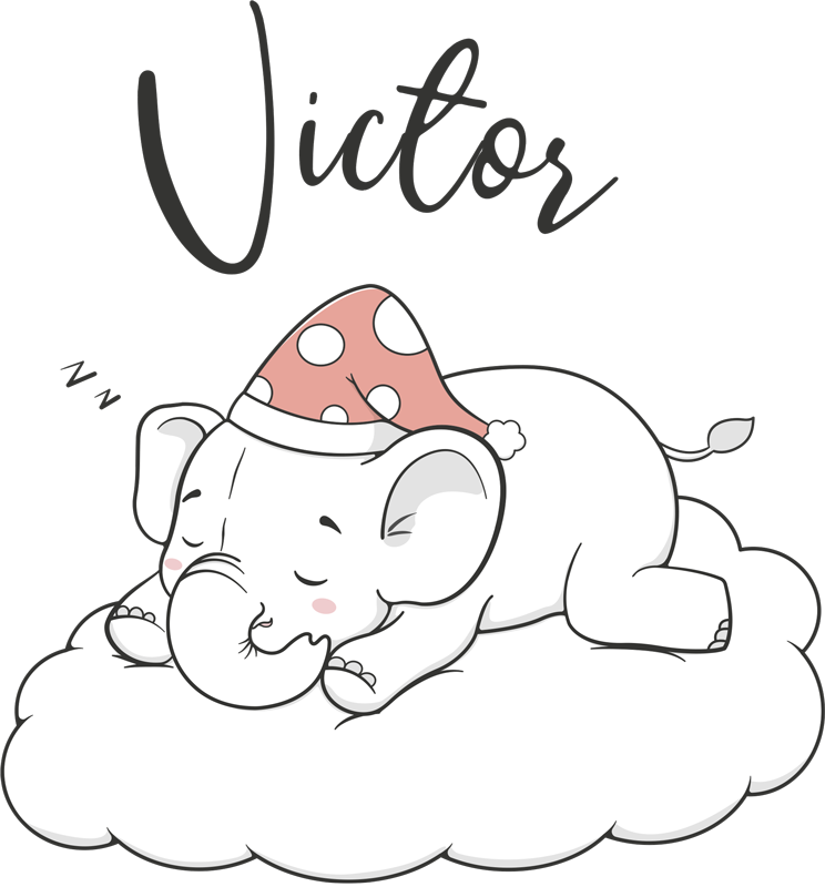 乙烯基地毯动物云端的名字大象 - TenStickers