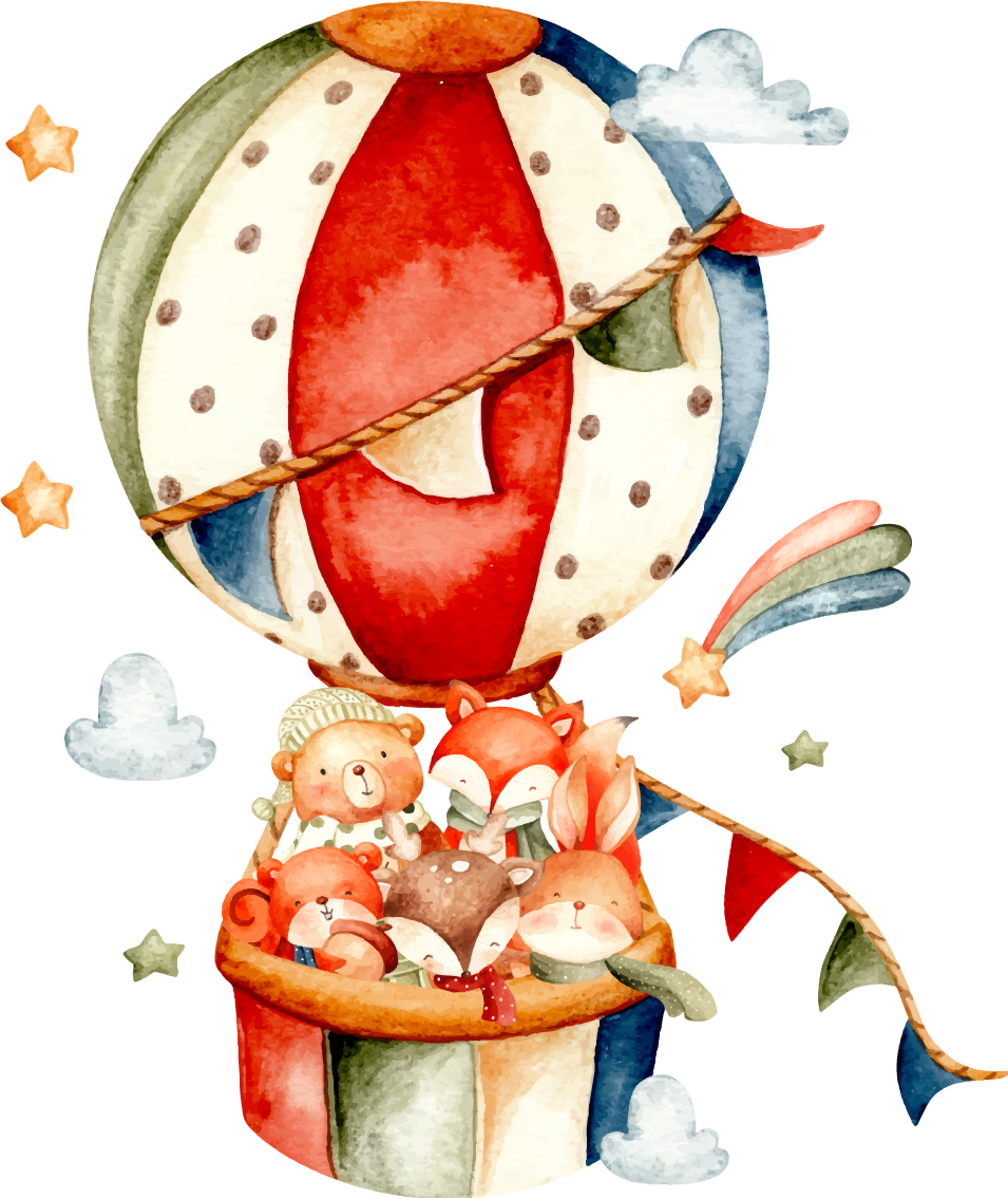 乙烯基地毯动物在五彩气球上悬挂 - TenStickers